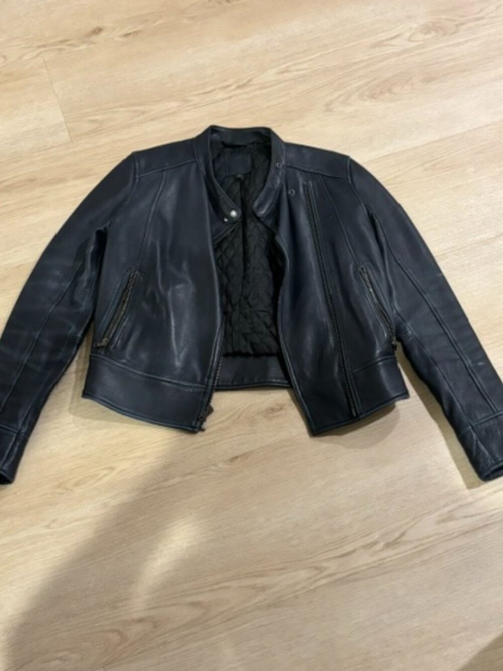 Vintage 00's Gap Black Leather Moto Jacket Size XS/S